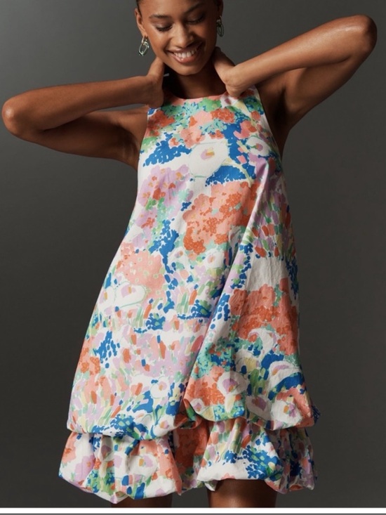Anthropologie Dresses & Skirts - NWT Anthropologie Maeve Sleeveless Double Bubble-Hem Cotton poplin Mini Dress, M